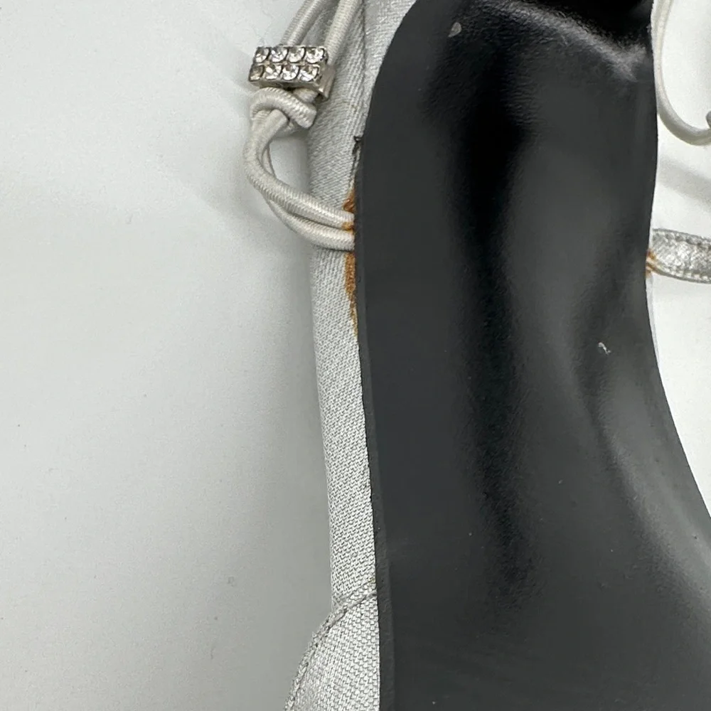 VTG‎ 90s Stuart Weitzman Silver Slingback Heels Retro Chic Aesthetic SZ 10.5